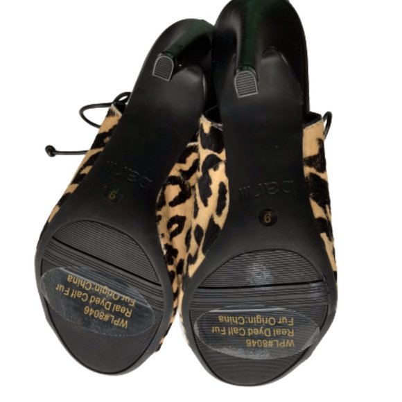 Bar III Adalia Leopard Sling back Lace Up Heels - Picture 8 of 10